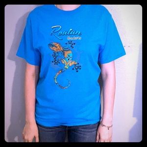 Blue Roatan Honduras Lizard Shirt
